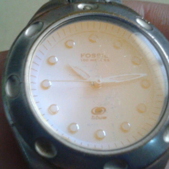 SALE Fossil Blue watch face changes colors blue and yellow face switching colors - Picture 3 of 8